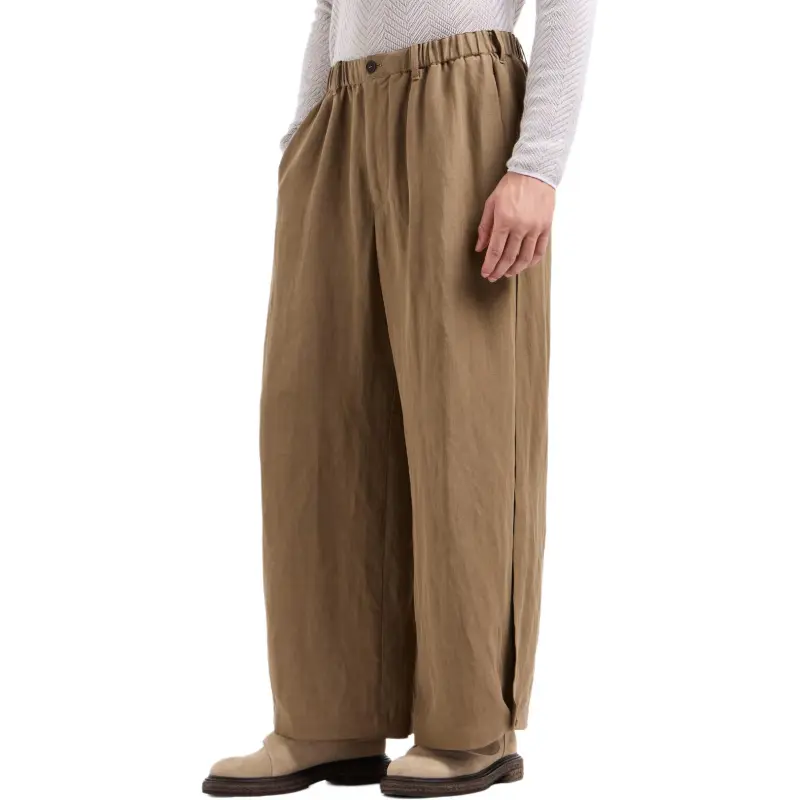 GIORGIO ARMANI Linen And Silk Wide Trousers-3
