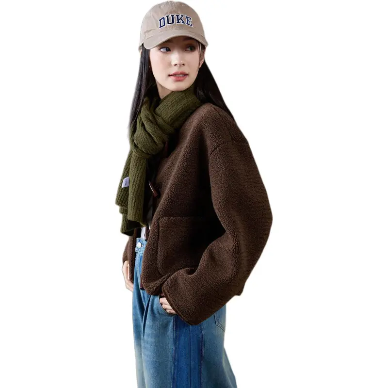 Demana Velvet feel Coat Women's Dark Coffee-4