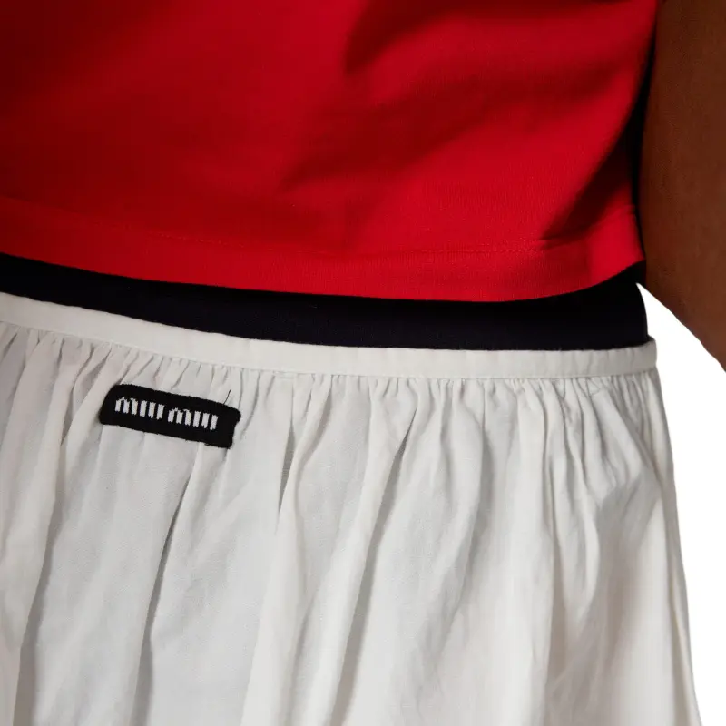 MIU MIU Logo print Midi Skirt-5