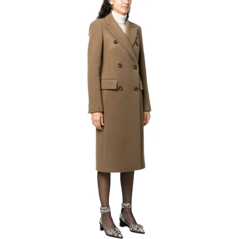 SportMax Double Breasted Long Sleeved Coat-4