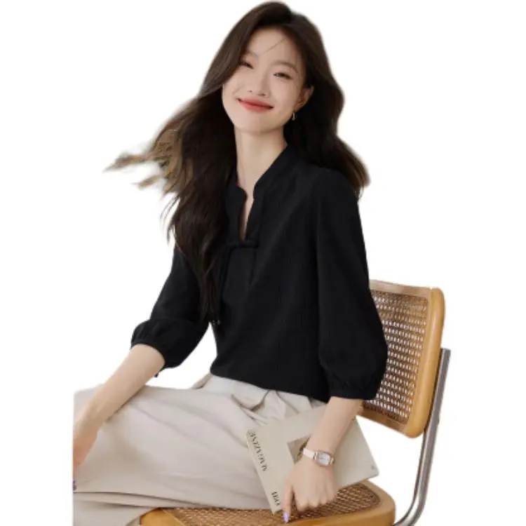 Mo Han Yi Mei Shirt Women's Black-4