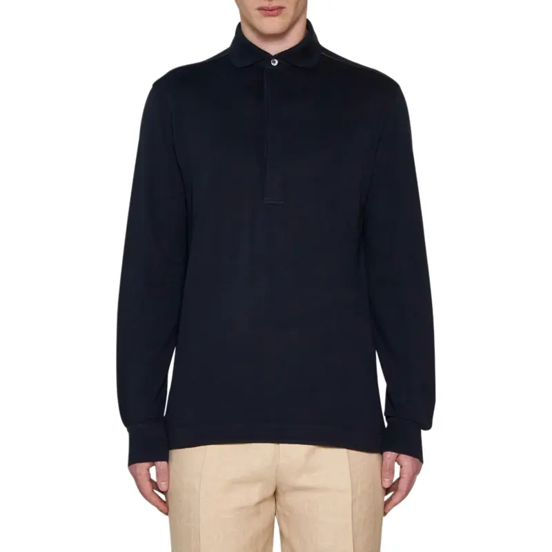 Zzegna Long Sleeved Polo Shirt-2