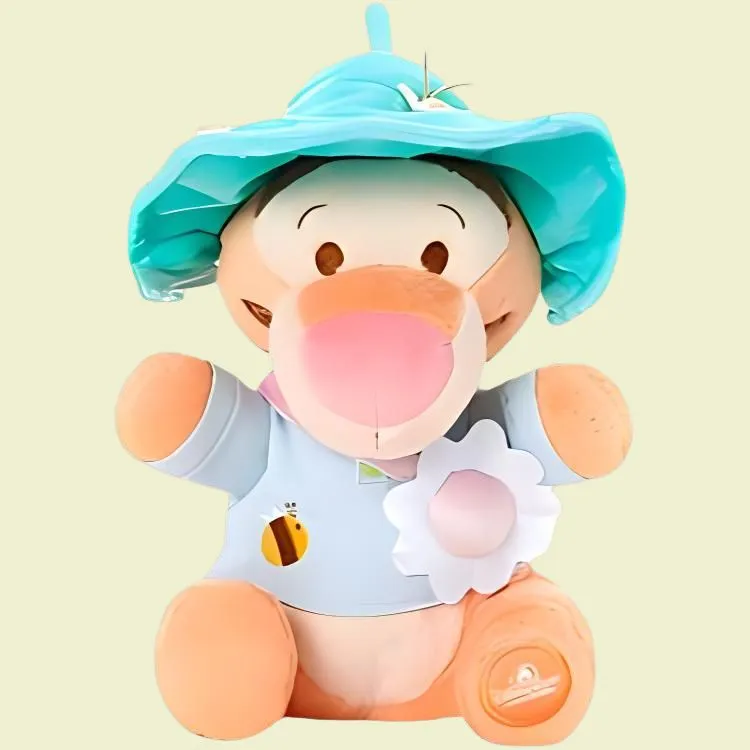Disney Tigger Shanghai Disney 2024 Summer Bear Winnie Dolls Plush Doll 22cm Height-3