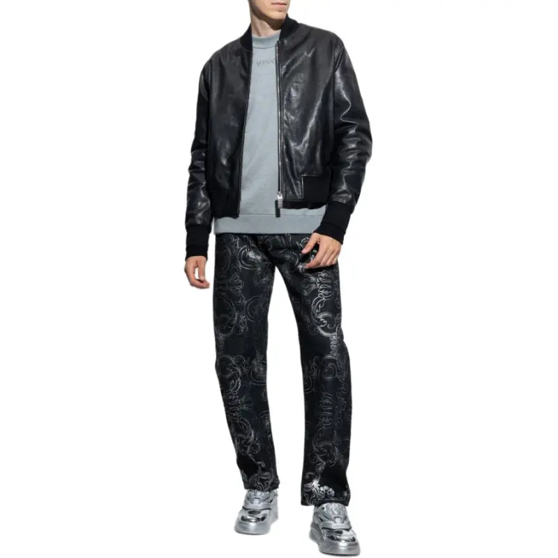 VERSACE Patterned Jeans-4