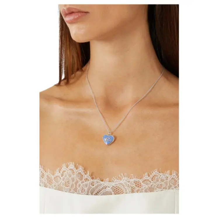 COACH Brass Necklaces Women's Blue/Silver-4