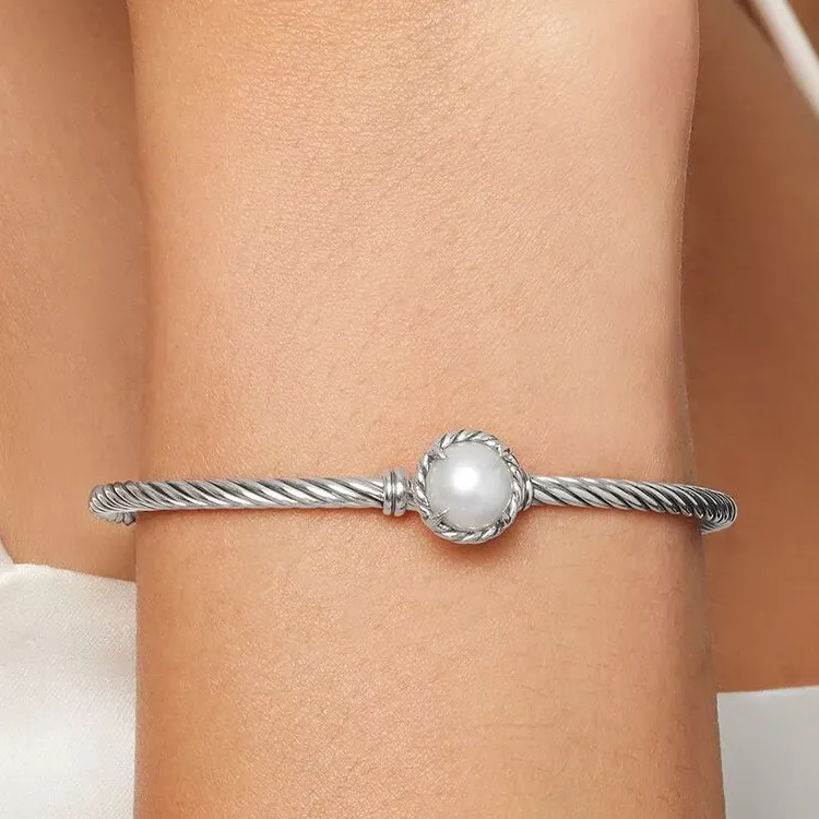 David Yurman Sterling Silver Petite Chatelaine Bracelet 3mm-3