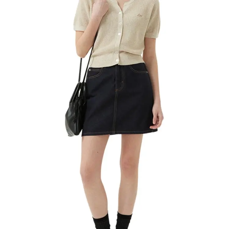Lee Denim Short Skirts Women's Black-3