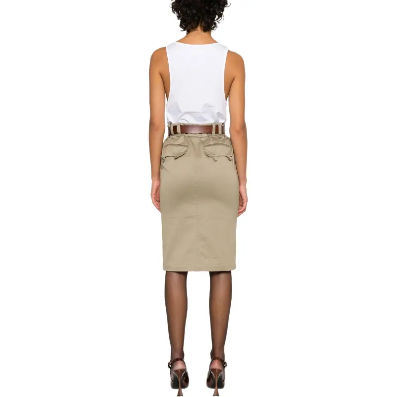 SAINT LAURENT Belted Pencil Skirt-2