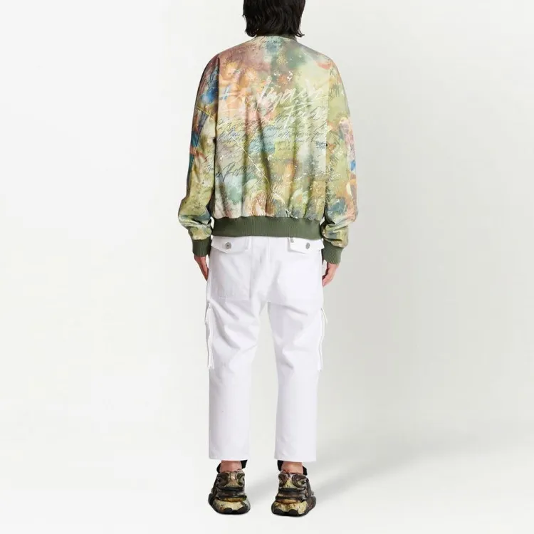BALMAIN Painting Printed Reversible Zipped Bomber Jacket-1