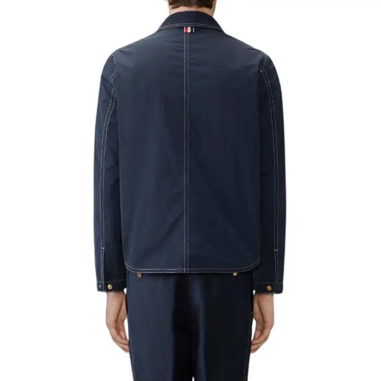 THOM BROWNE Contrast stitching Shirt Jacket-4