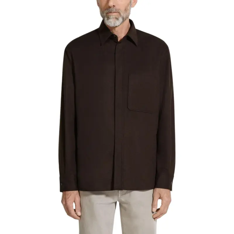 Ermenegildo Zegna Chest Pocket Long Sleeved Shirt-2
