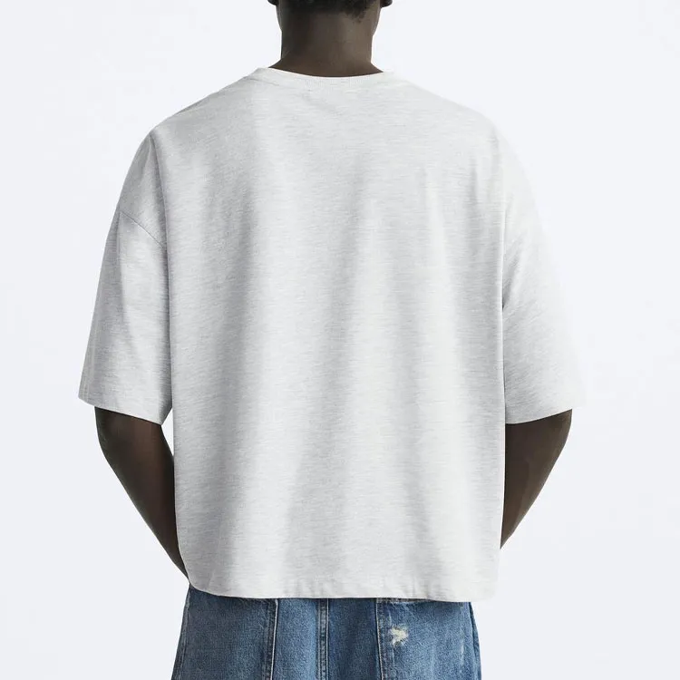 ZARA T Shirt Men's Zebra Print Gray-2