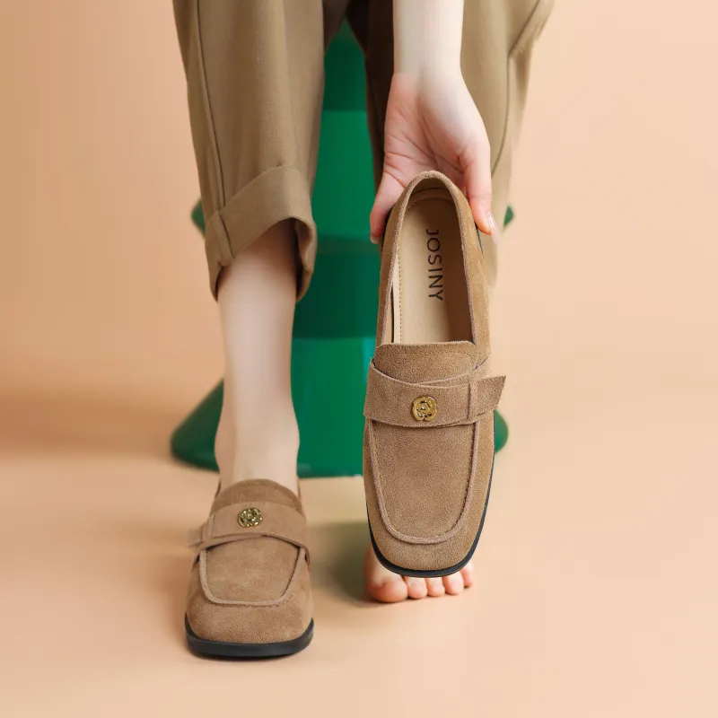 JOSINY Loafers 2.7cm Women's Brown/Gray Green-7