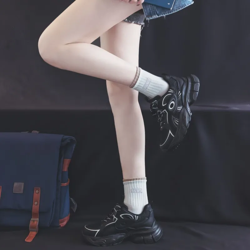 Warrior Height Increasing Wear Resistant Slip Resistant Low Top Chunky Sneakers Women's-24
