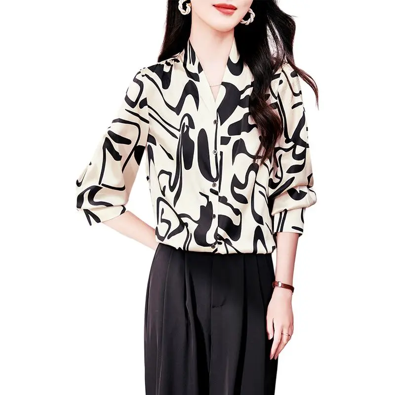 Yi Mengyuan Shirt Women's Calligraphy Ink Wash-1