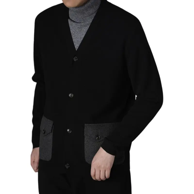 Hacikis Knitwear Men's Rich Black-3