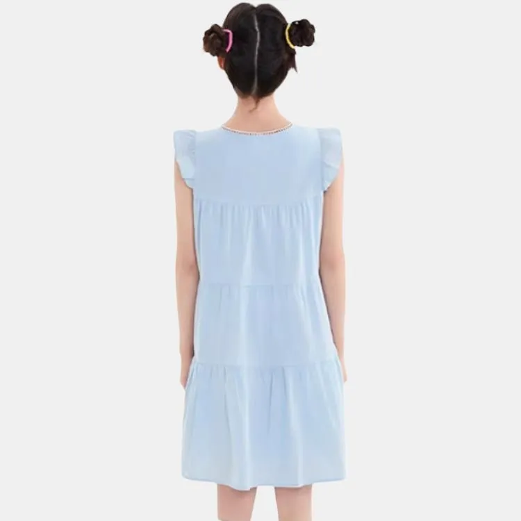 Three Blessings Sleeveless Dress Women's Pink Blue-1