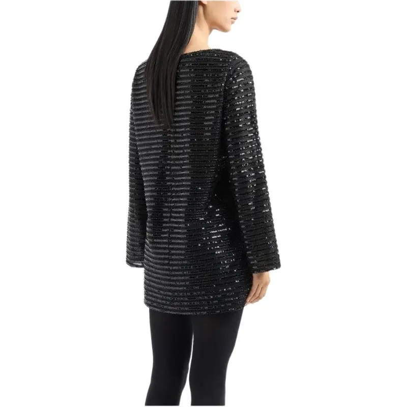 EMPORIO ARMANI Moon Capsule Collection Tulle Tunic Dress With Striped Sequinned Motif-3