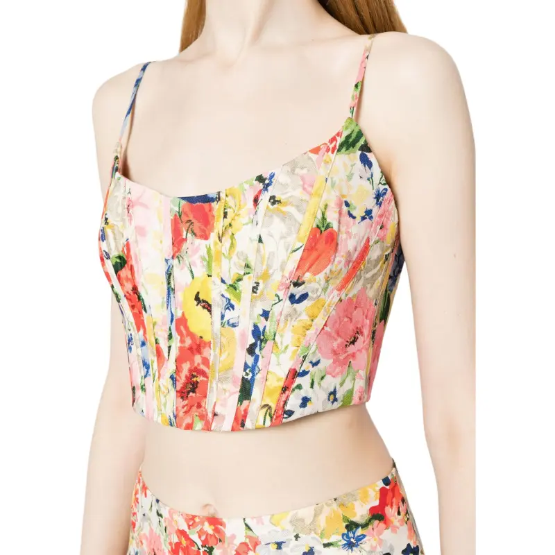 Zimmermann Alight Floral Printed Cropped Corset Top-4