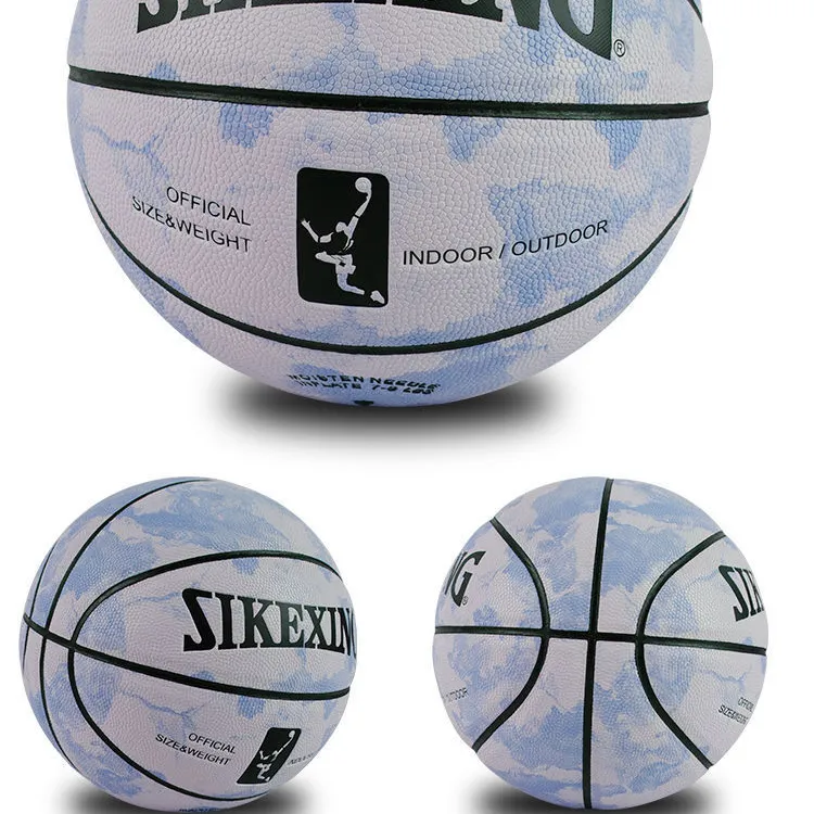 UMA PU Basketball Ink Wash Style Blue White Size 7 Training Unisex-3