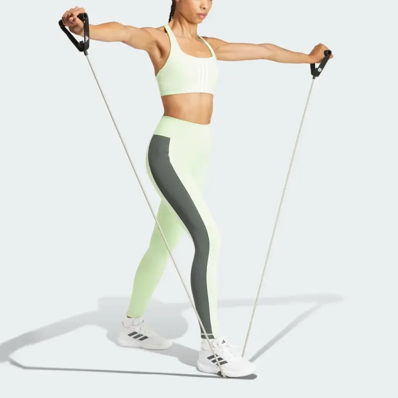 Adidas Free Shipping With AdiClub Optime High Rise Color Block 7/8 Leggings-3