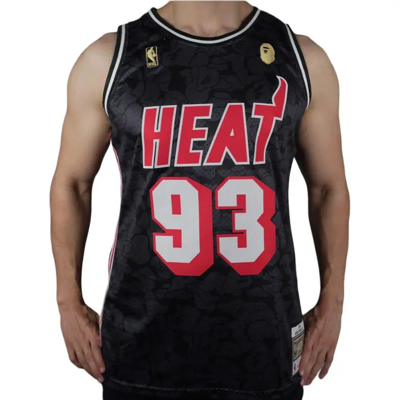 Bape X Mitchell & Ness Miami Heat Jersey-2