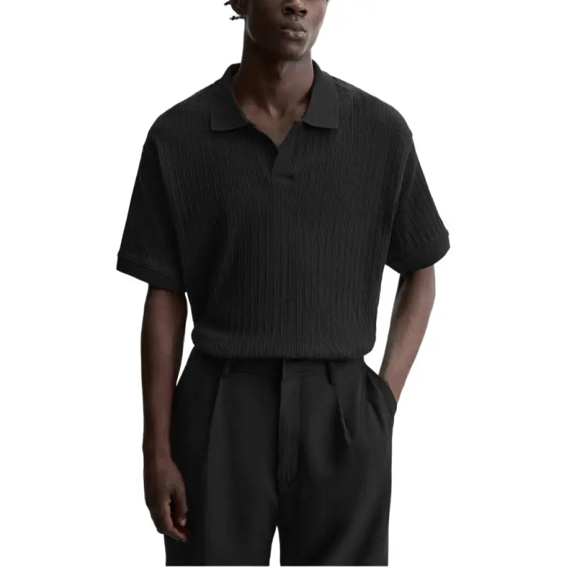 ZARA Polo Shirts Men Black-4