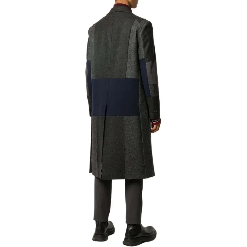 Valentino Patchwork Single Breasted Coat-3