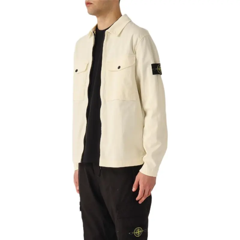 STONE ISLAND Compass Patch Zipped Overshirt-3