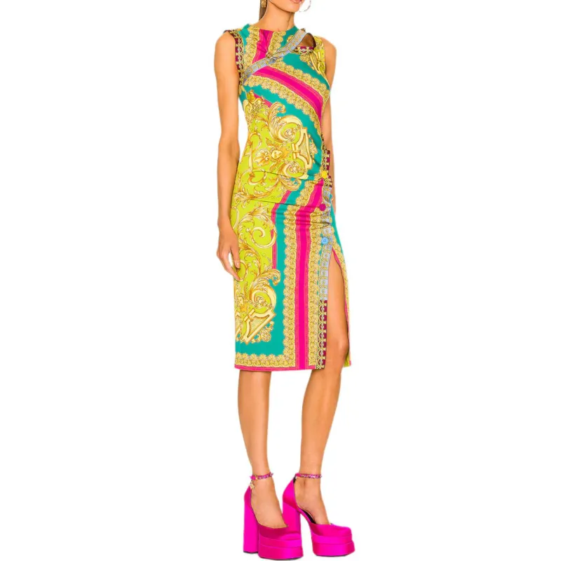 VERSACE Sleeveless Dress Women's Multicolor-4