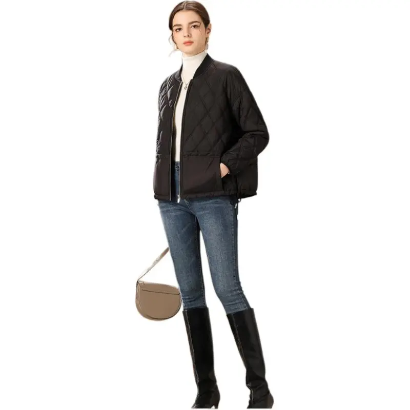 FENHONGMALI Puffer Jacket Women's Black-2