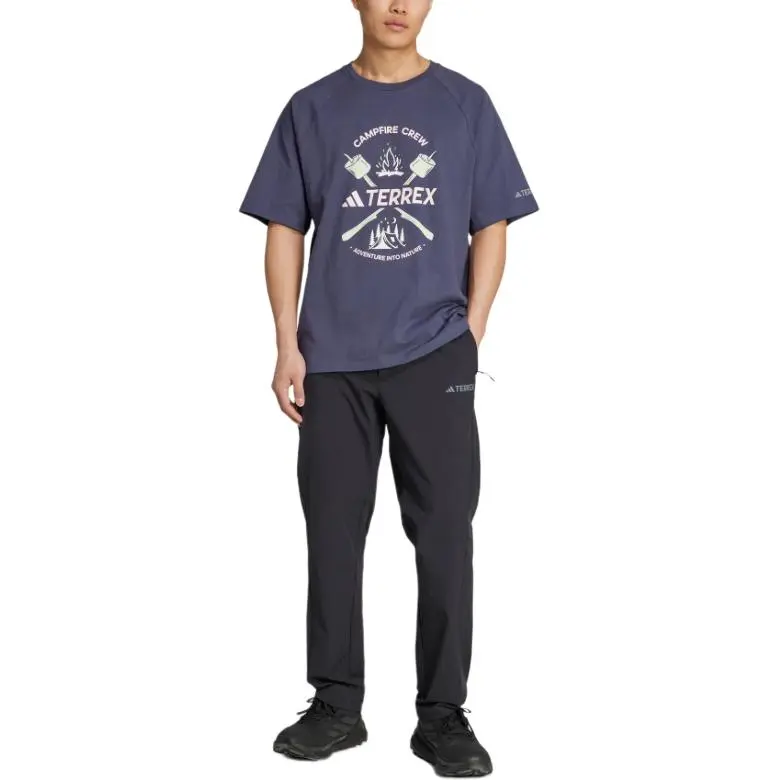 Adidas Terre POLYGIENE GRAPHIC T Shirt Men's Dark Navy Blue-4