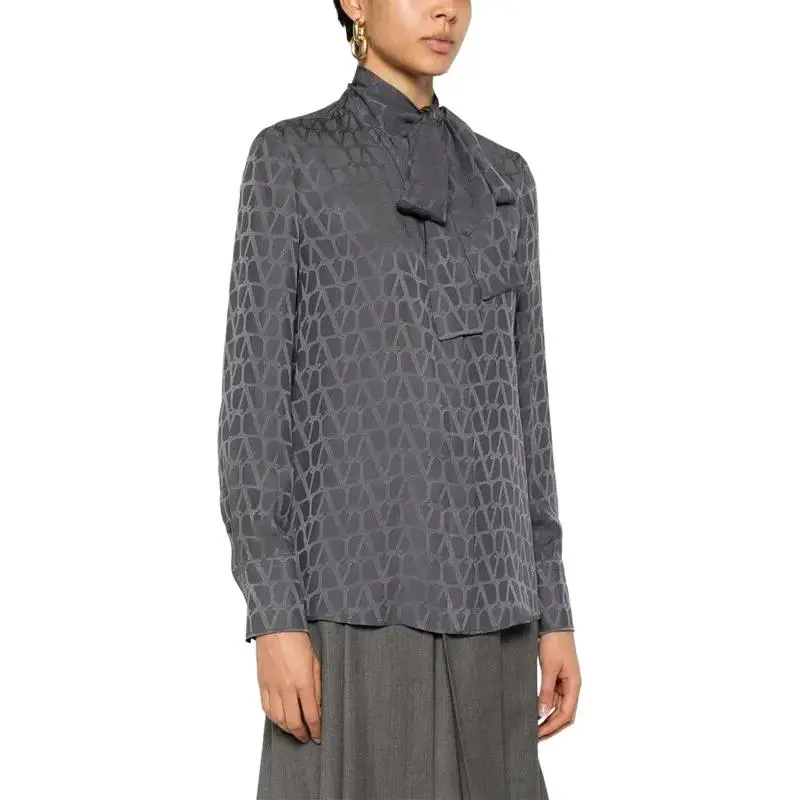 Valentino Toile Iconographe Jacquard Long Sleeved Blouse-4