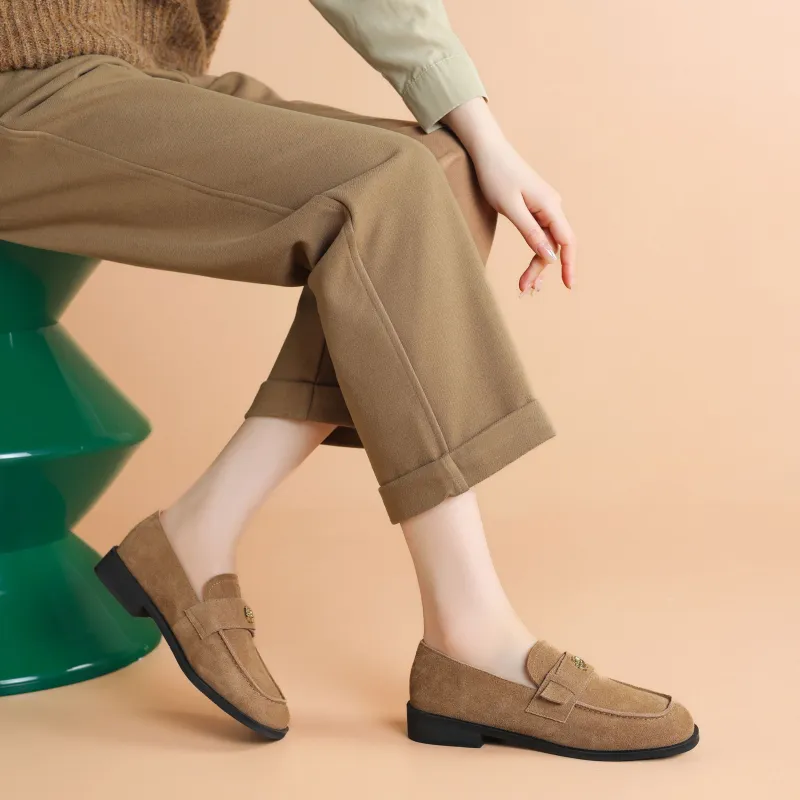 JOSINY Loafers 2.7cm Women's Brown/Gray Green-4