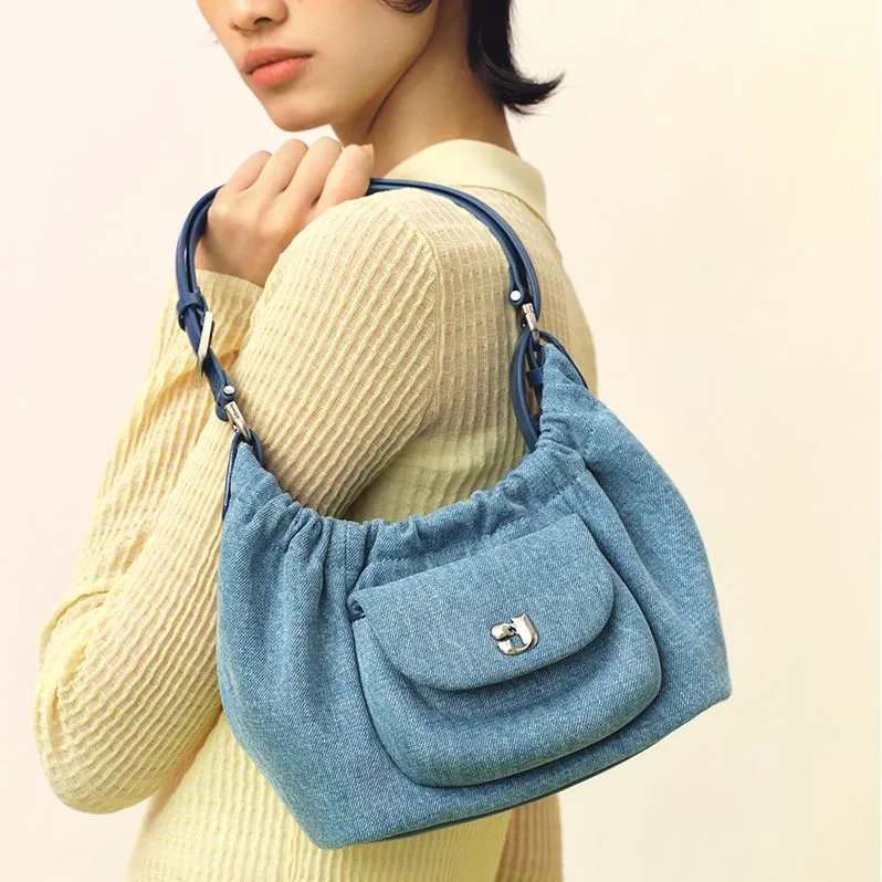 KUNOGIGI Fabric Handbag Women's Denim Blue-2