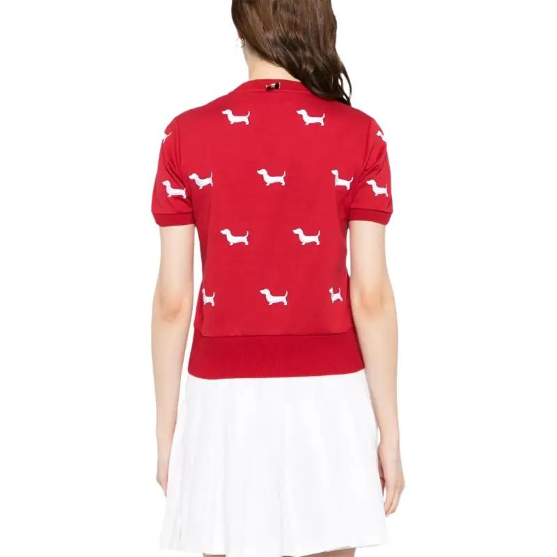 THOM BROWNE Short sleeve Rib cuff Tee-3