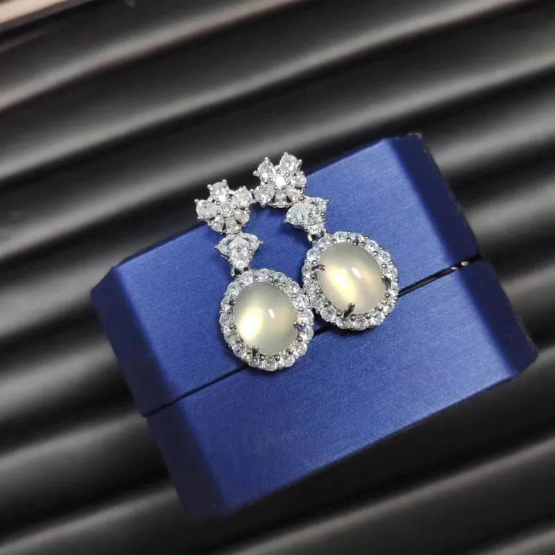 JUNWEN Chalcedony Stud Earrings Women's-9