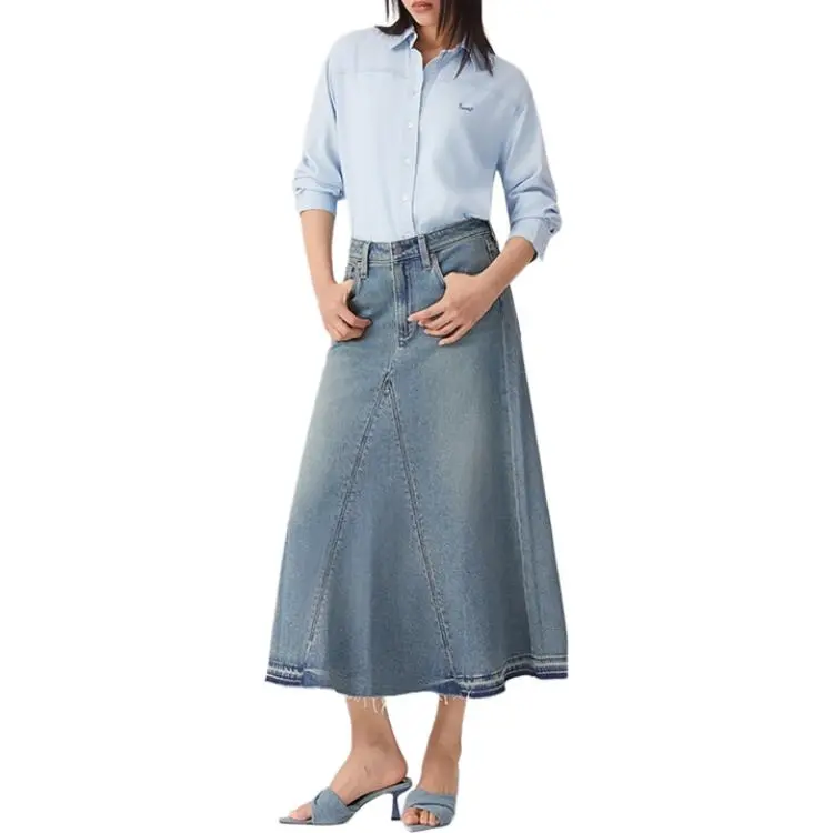 Levi's Denim Long Skirt Women's Blue-2