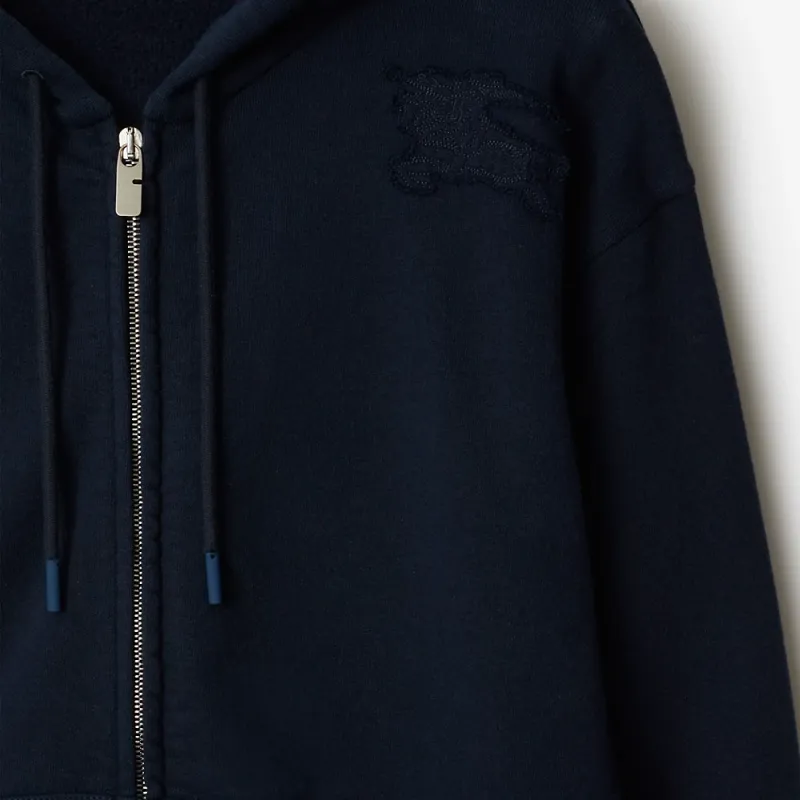 Burberry Ekd Motif Zip Up Drawstring Hoodie-5
