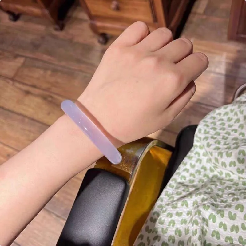 JUNWEN Chalcedony Jade Bangles Women's-1