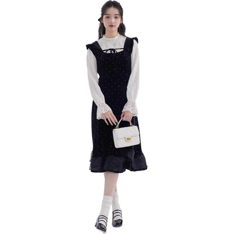 DEAR DEER PUFF Sleeveless Dress Women's Black-5