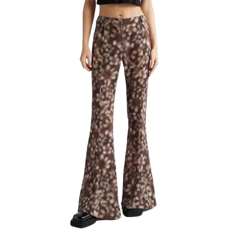 Acne Studios Abstract Printed Flared Hem Trousers-2