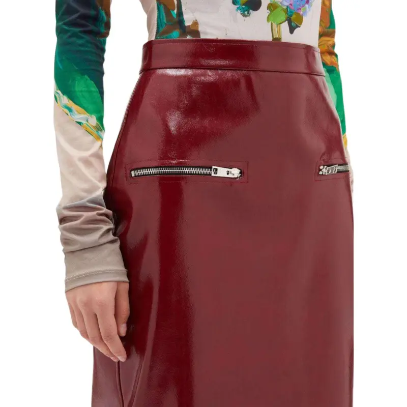 MSGM Patent Midi Skirt-3
