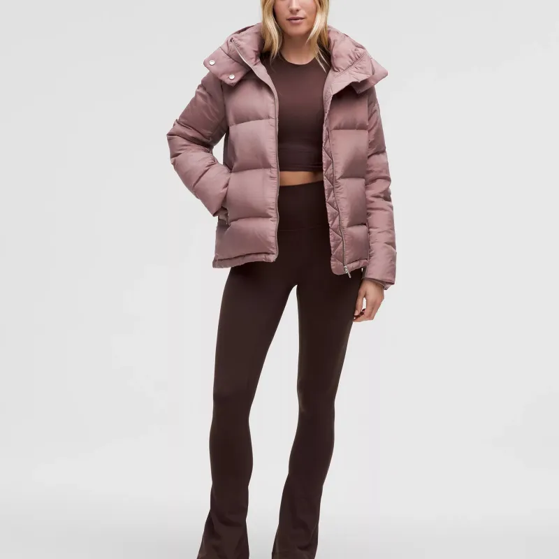 Lululemon Wunder Puff Series Down Jacket Women's Mixed Color Dark Coffee-5