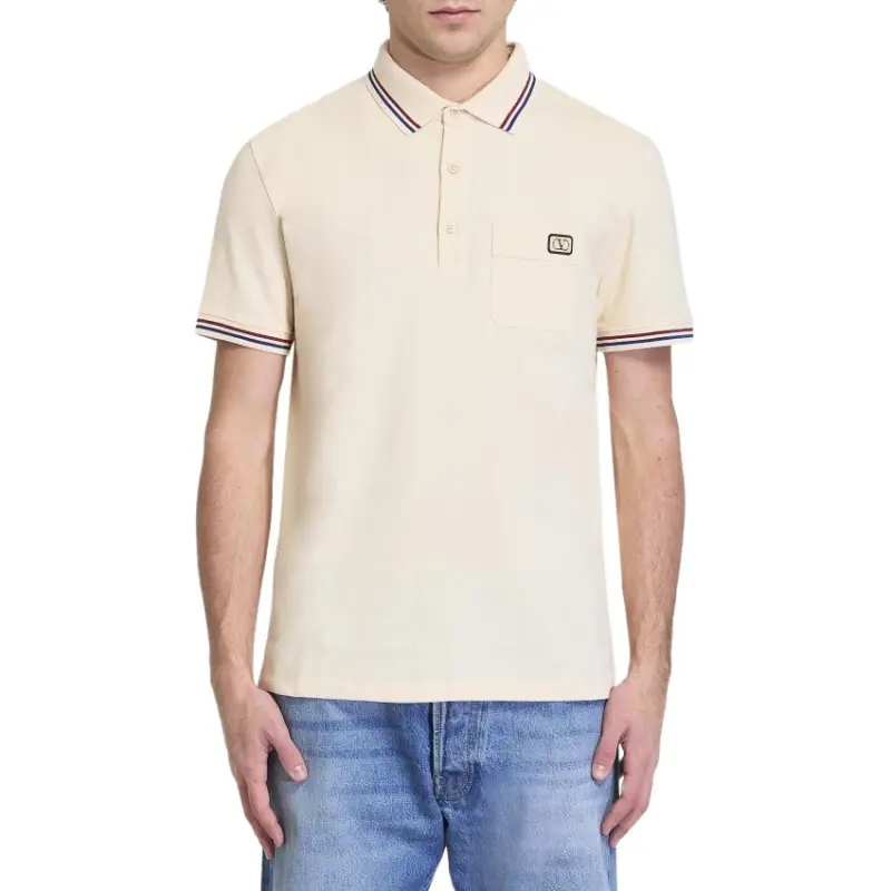 Valentino Logo Embroidered Button Detailed Polo Shirt-2