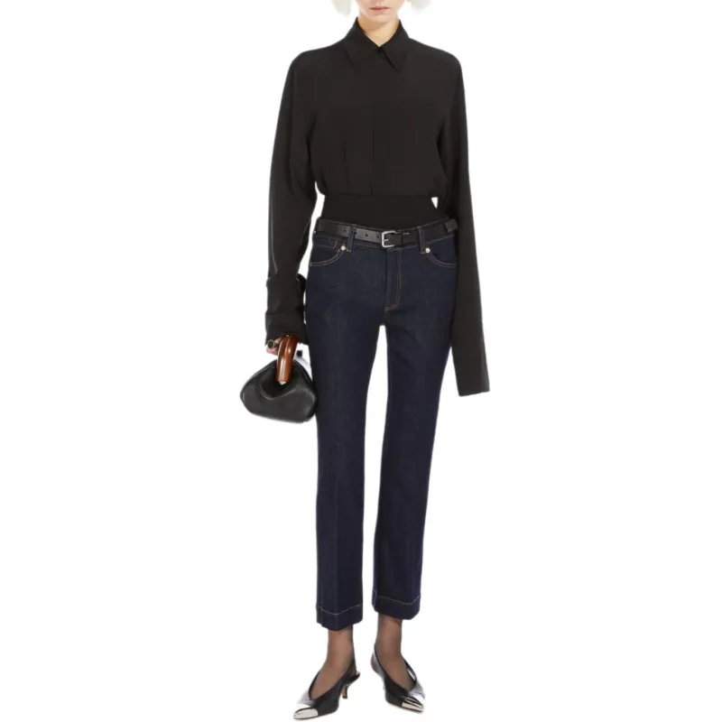 SportMax Logo Patch Low Waist Jeans-2
