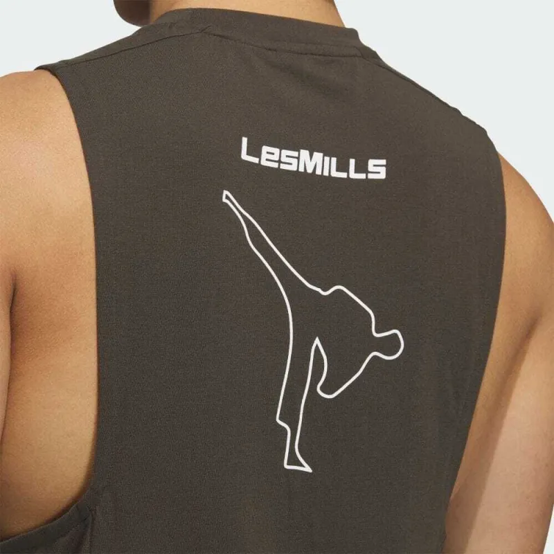 Adidas x LES MILLS FW24 Tank Tops Men Dark Olive Green-3