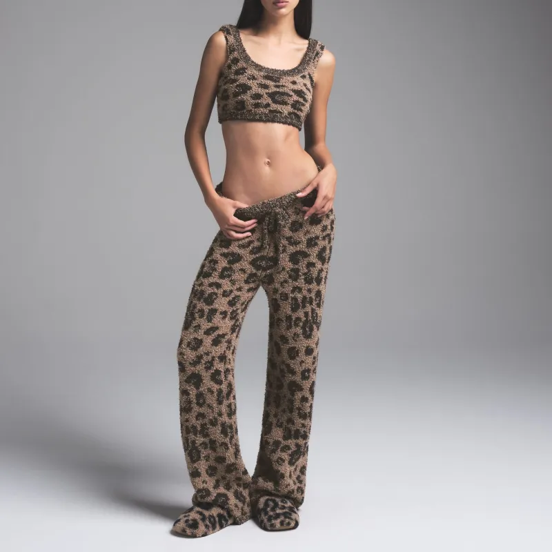 SKIMS FW24 Fake Day Collection COZY KNIT PANT Casual Pants Women's LEOPARD PRINT/Leopard-1