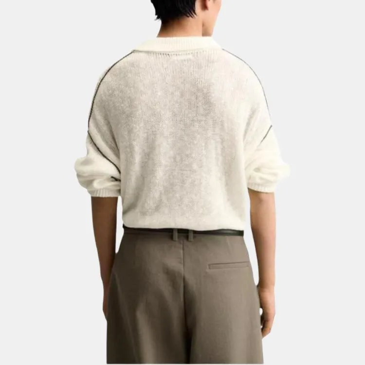 ZARA Polo Shirt Men's Raw White-3