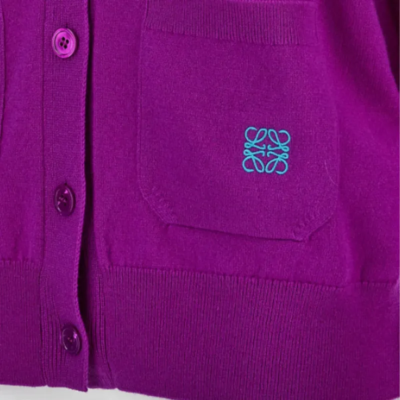 LOEWE Logo Embroidered Button-Up Cardigan-3